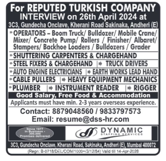 24 April 2024 - Assignment Abroad Times Gulf Vacancy Paper