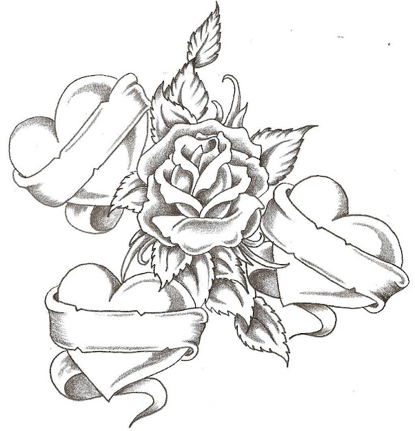 Adult Coloring Pages For Adults Roses And Hearts Coloring Online  Rgvznyxtthearts And Roses Coloring Pages