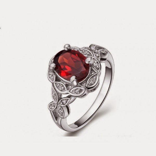 wedding ring red gem