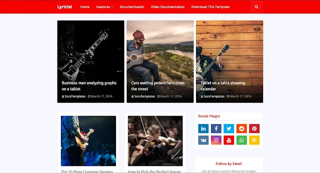 Lyricist Blogger Templates