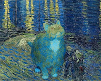 Cuadros de gatos al estilo de Van Gogh