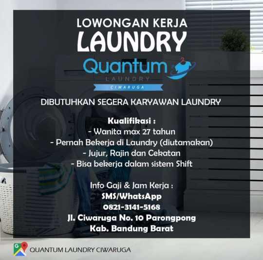 Lowongan Kerja Laundry Bandung 2020 Lulusan Sd Smp Agustus 2021