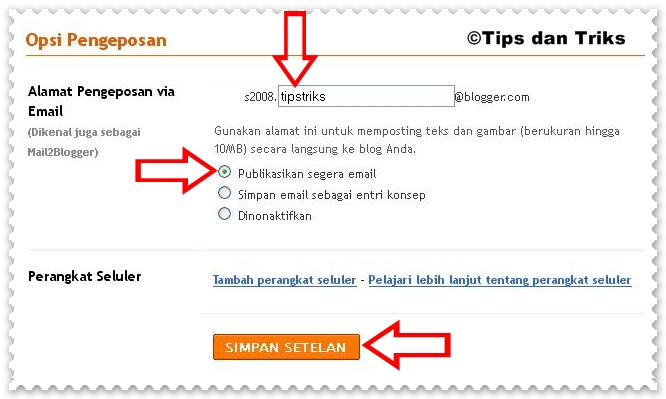 Cara membuat posting blogspot melalui email