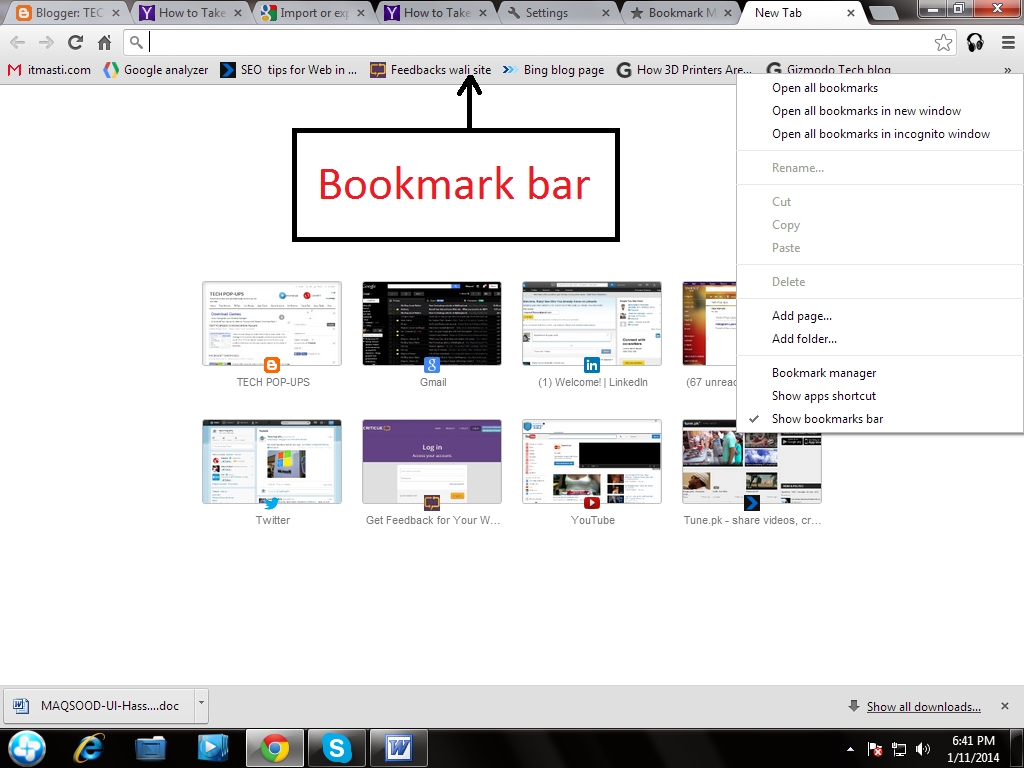 How to take back up of Chrome Bookmarks