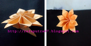 Tutorual origami cara membuat bunga mekar