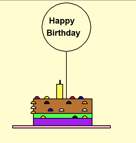 Python Draw happy birth day celebration using turtle code - Python Turtle projects