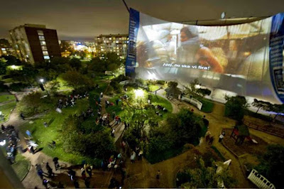 Outdoor cinema Nokia - world's biggest cinema screen