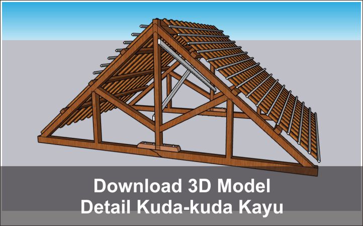 download 3d Detail Kuda-kuda Kayu sketchup
