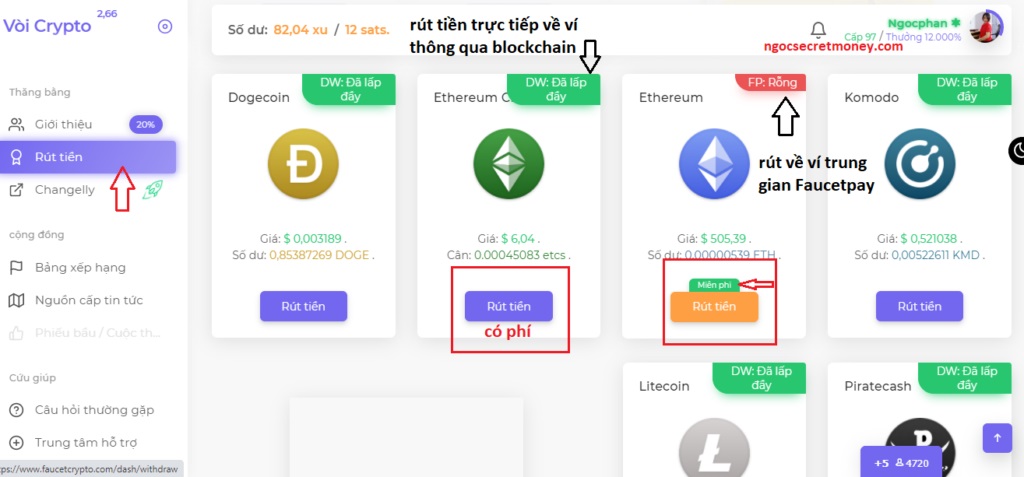 rut tien faucet crypto