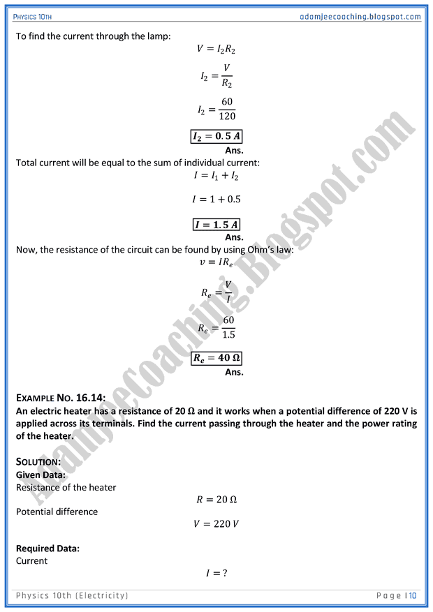 electricity-solved-numericals-physics-10th