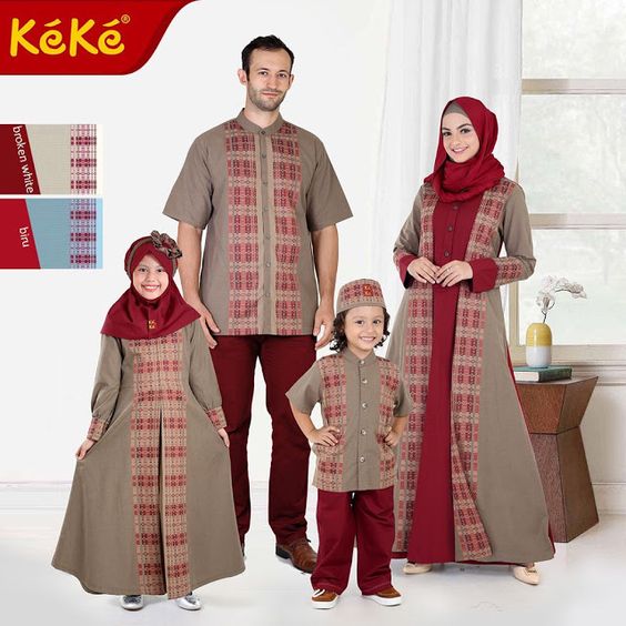 Spesial 49+ Gambar Baju Batik Muslim Couple Keluarga