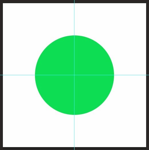 Add rulers at middle and draw circle from center