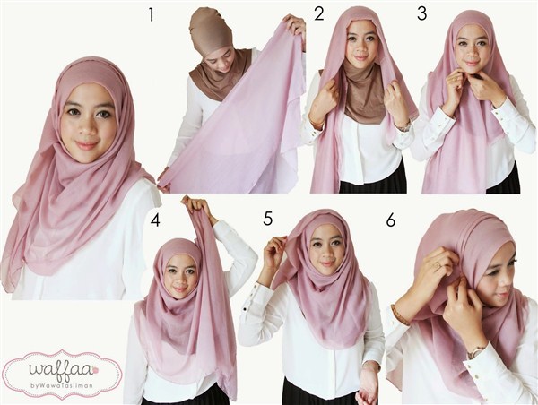 contoh tutorial hijab segi empat kreasi demam isu terbaru 2017/2018