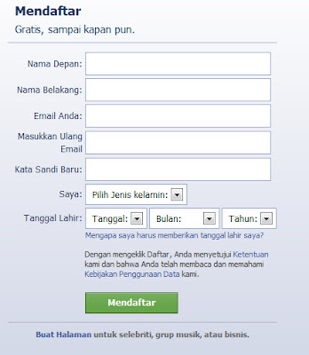 form facebok