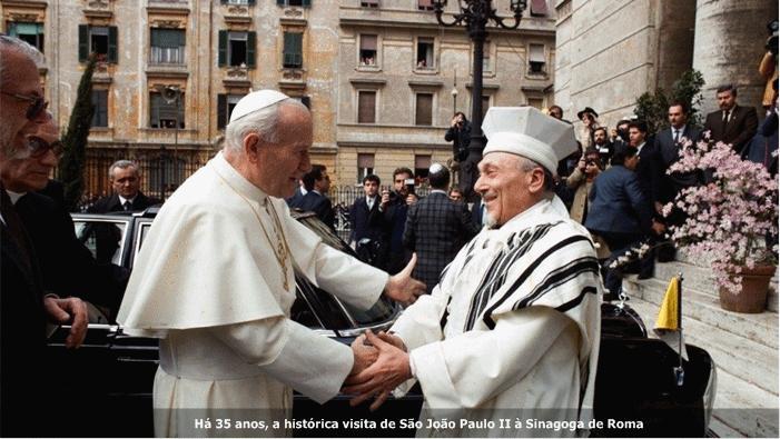 Há 35 anos, a histórica visita de São João Paulo II à Sinagoga de Roma
