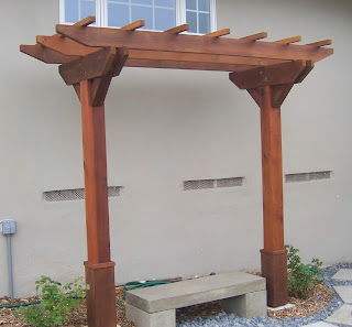 Wooden Arbor with Bench