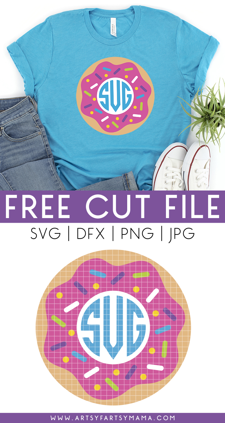 Free Donut Monogram SVG Cut File