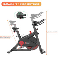 4-way adjustable saddle & height adjustable handlebars on SNODE FIR 8722 Indoor Cycle Spin Bike, image