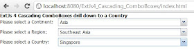 ExtJs 4 cascading ComboBox example using Java Servlet