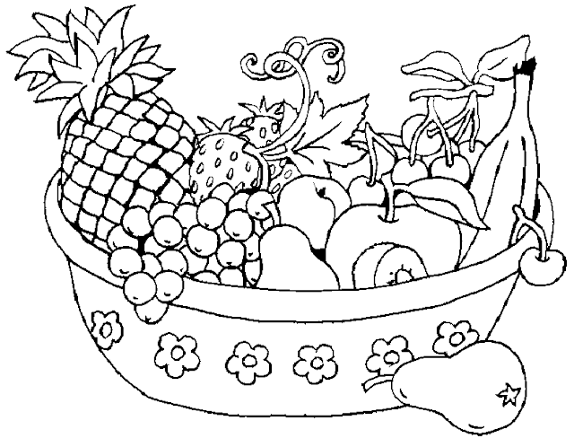 Get the fruit bowl coloring pages