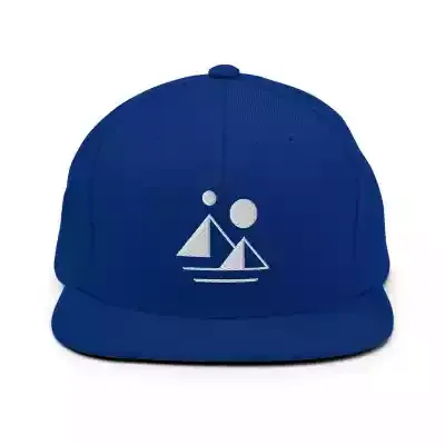 a blue hat with Decentraland Mana logo on it