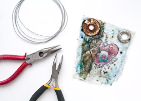 Getting ready to hang the Found Heart project by Kim Dellow