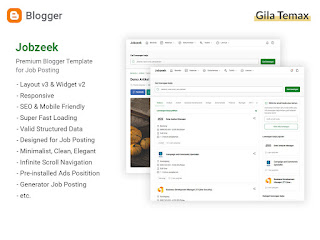 Download Jobzeek Premium Blogger Template for Job Posting
