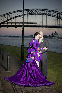 Beautiful PURPLE SILK Wedding Gown