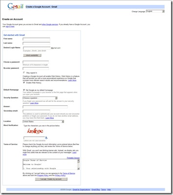 gmail account setup. To obtain GMAIL address,