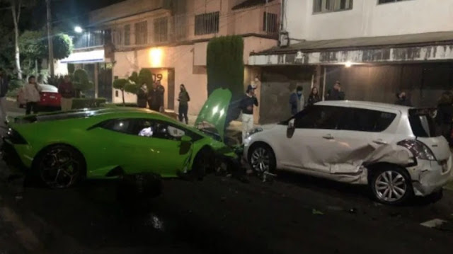 VIDEO.- Chocó y reventó su Lamborghini en Polanco de más de 7 millones , sus escoltas lo sacaron y cobardemente huyeron en una Land Rover, autoridades ya lo "Buscan"