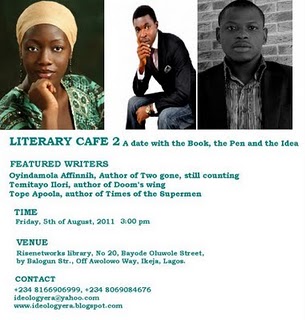 Happening August 5th - Literary Cafe 2: a Date with the Book, the Pen and the Idea (Nigeria)