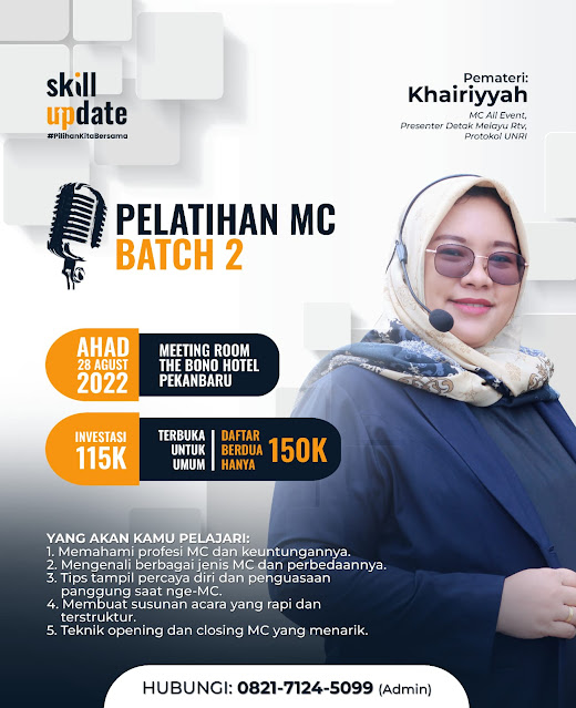 Pelatihan MC Batch 2 Bersama MC Profesional Khairiyyah Ahad 28 Agustus 2022