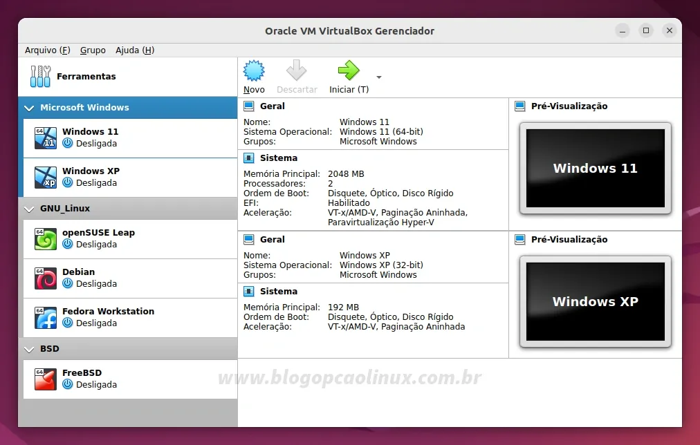 Oracle VM VirtualBox executando no Ubuntu 22.04 LTS (Jammy Jellyfish)