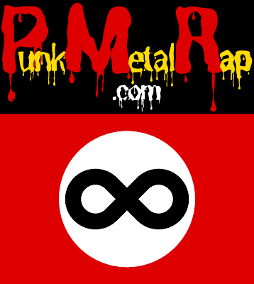 PunkMetalRap.com wordmark & brandmark full flag logo.