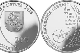 Lithuania 20 euro 2015 - Struve Geodetic Arc