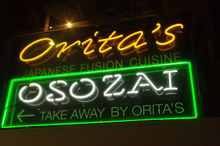 Orita's fusion Japanese restaurant sign