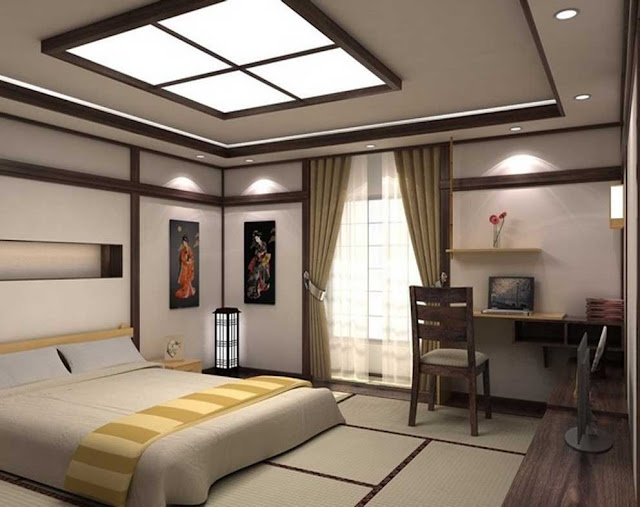 Japanese Bedroom Interior Paintings Decoration Design Ideas