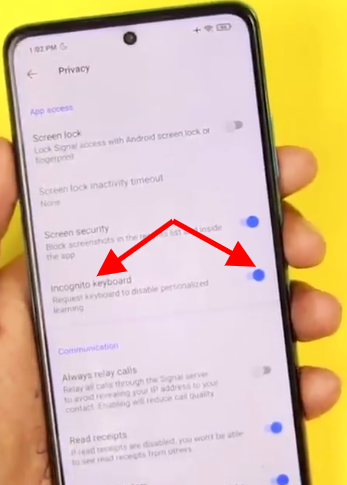 Incognito Keyboard signal app