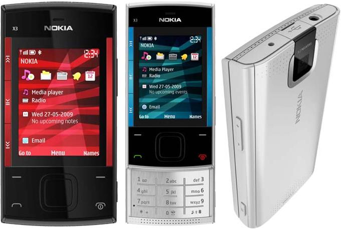 harga Nokia X3 XpressMusic slide baru bekas, fitur spesifikasi ponsel handphone hp Nokia X3, kelemahan kekurangan dan kelebihan desain Nokia X3, kotak paket penjualan hp tipis internet cepat