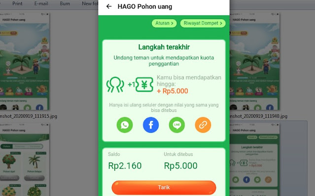 cara mendapatkan pulsa di hago pohon uang