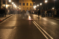 Fireworks on te Ponte Alla Grazie Bridge