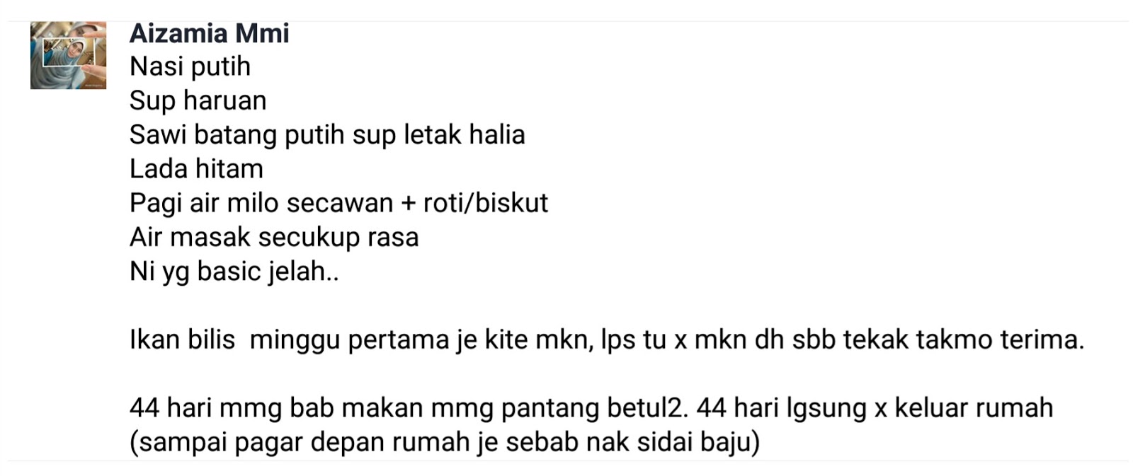 Makanan Dalam Pantang Orang Bersalin  Dkna Abza