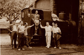 Los ajedrecistas Albareda, Ridameya, Bas, Ribera, García-Orús, Pere Puig y Sánchez en 1956