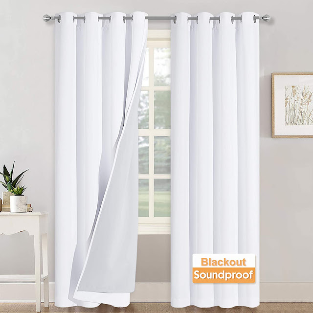 Soundproof Divider Curtains Blackout Curtains for Living Room Window