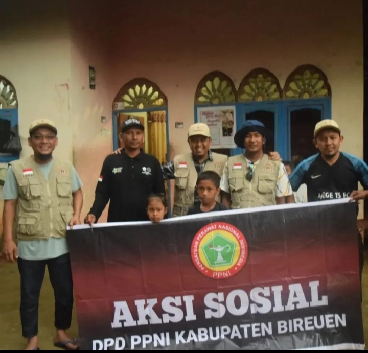 Gelar Aksi Sosial, PPNI Bireuen Saweu Syedara di Buket Sudan