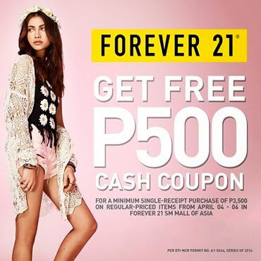 Forever 21 will also be giving away P500 coupons for every single ...