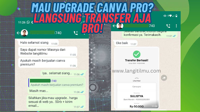 Mau Upgrade Canva Pro? Langsung Transfer Aja Bro!