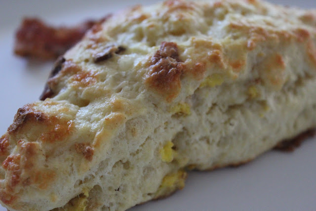 Bacon, egg, and cheese scones