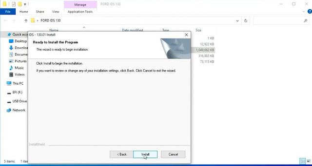 install vxdiag ford ids v130 2