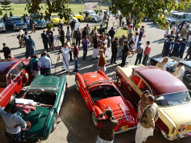 Beautiful old car models in exhibition